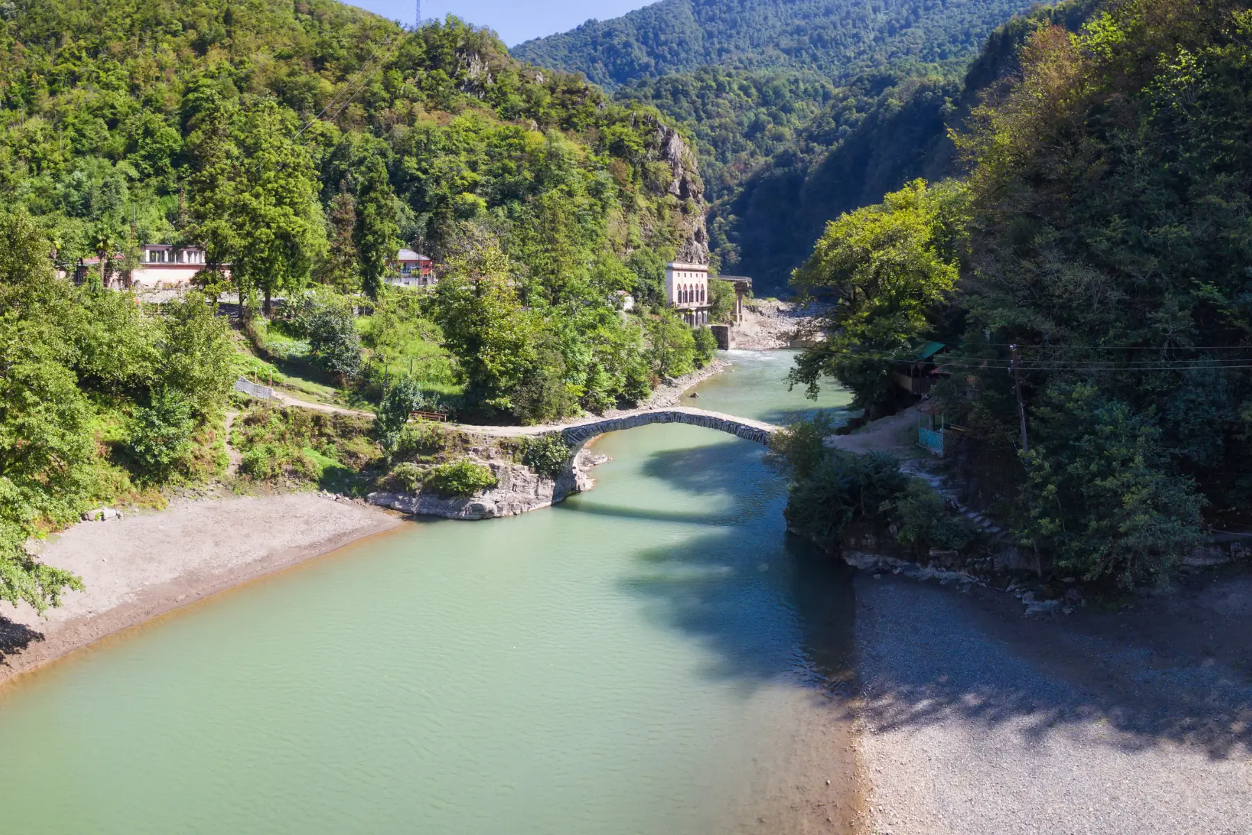 Makhuntseti Bridge over river
